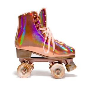 Angel Dust Halographic Rose Roller Skates— never worn